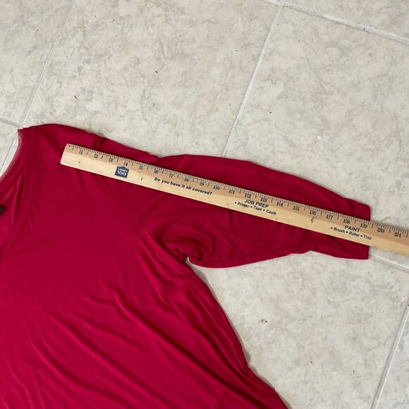 Tahari Top Womens Size 2X Red Pullover Tunic V- Neck side slits 3/4 Sleeve - Picture 8 of 9